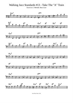 Take The A Train Lesson Exercise 2 Melodic Bass Line By Jared Plane Sheet Music On Jaredplanemusic Musicaneo Com